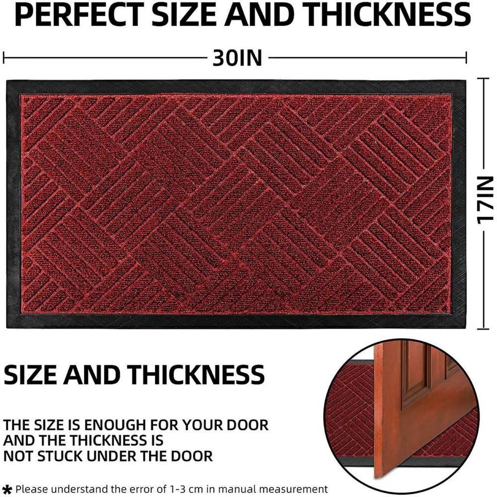 Red Welcome Doormat Rug - Picture 2 of 3